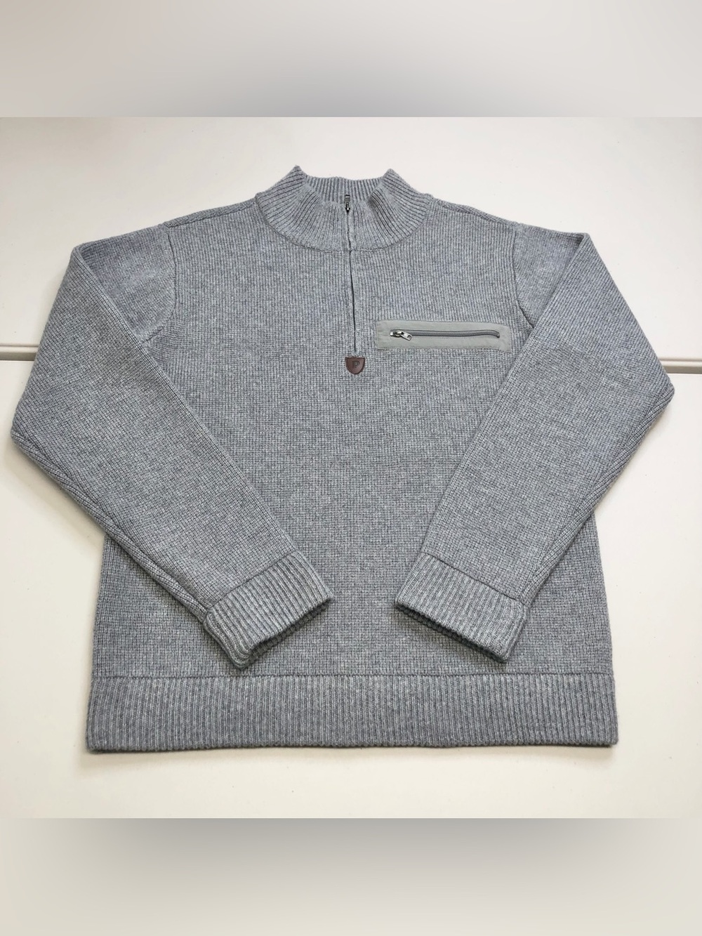 Patagonia Alpiniste Heavy Lambswool Sweater Gray Men’s M 1/4 Zip STY50315FA14